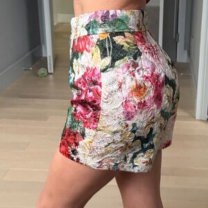 Dolce & Gabbana metallic floral-print cotton-blend brocade High Waist Shorts